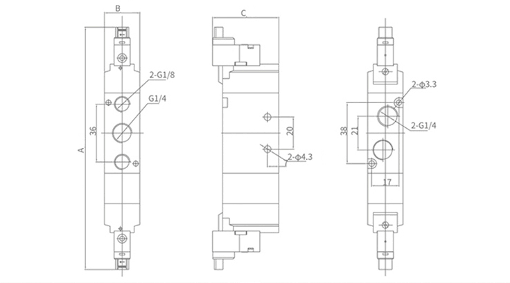 pneumatic valve 5V210 pneumatic valve 5/3