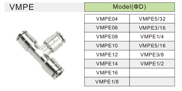 VMPE brass penumatic fitting VMPE brass penumatic fitting