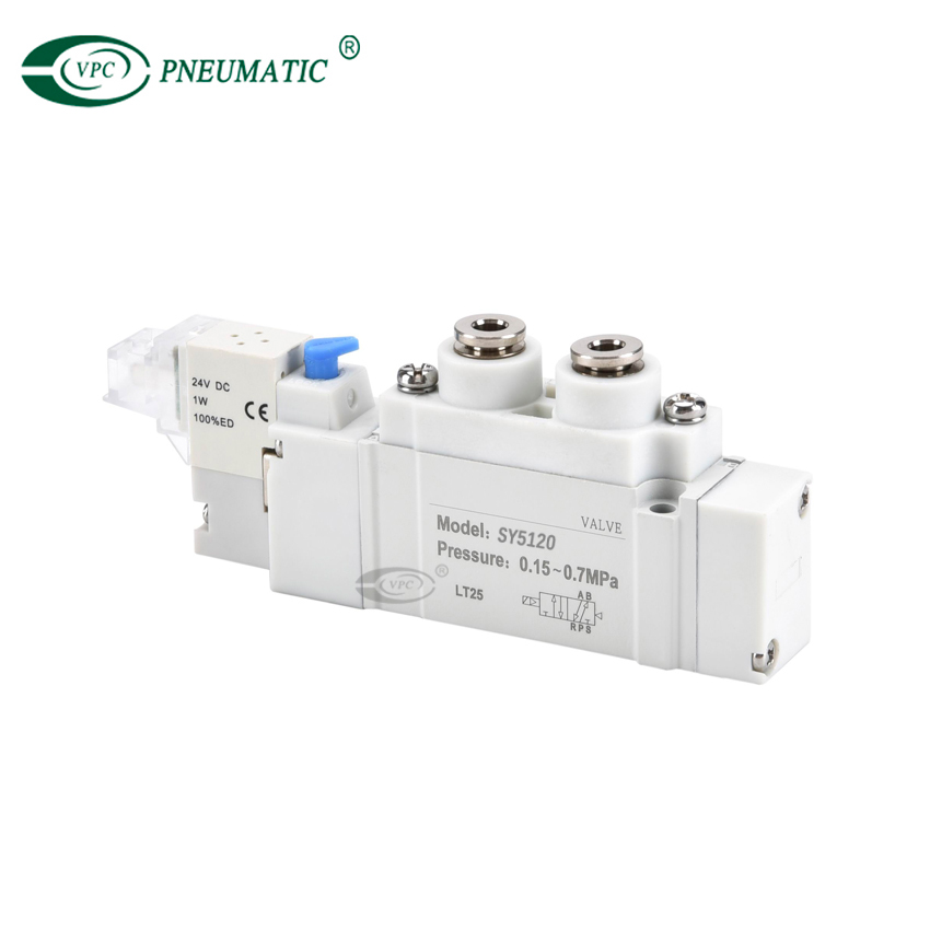 SY5000 Series 5 Port Single Solenoid Valve Built-in Cannula Type
