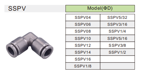 PV pneumatic elbow fitting PV pneumatic elbow fitting