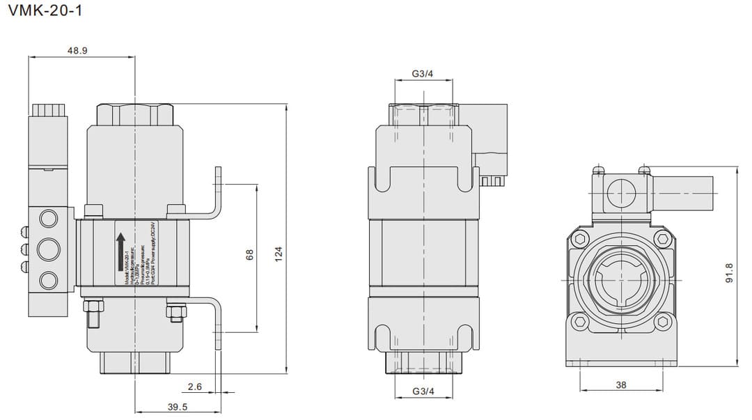 VMK coaxial valve (3) pneumatic coaxial valve