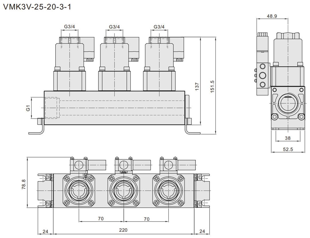 VMK coaxial valve (5) solenoid valve coax