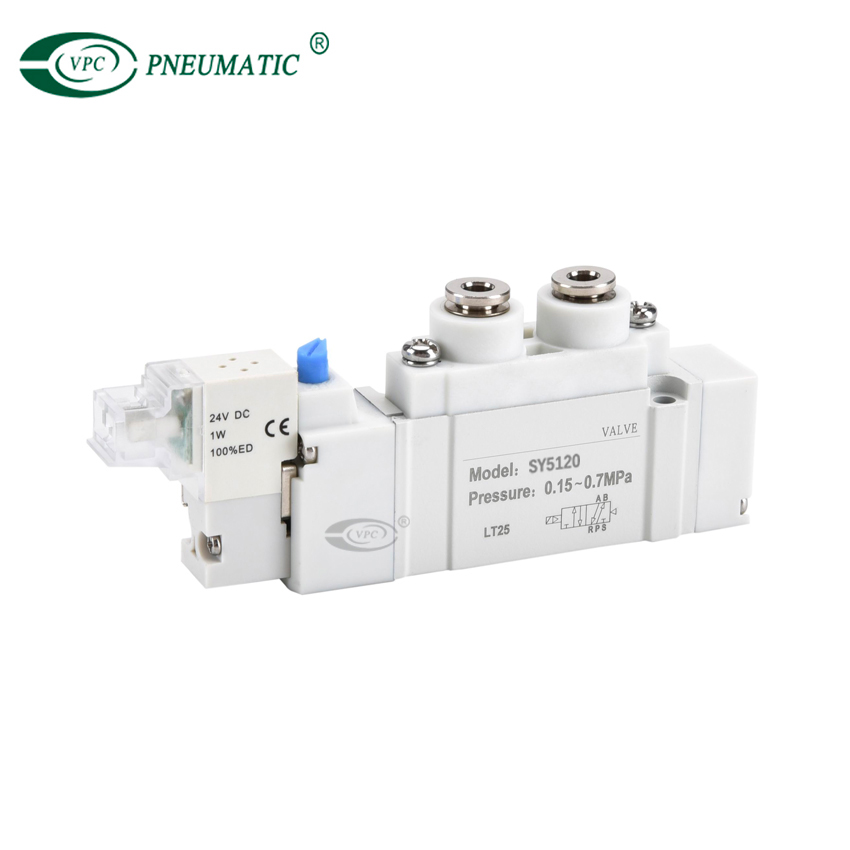 SY5000 Series 5 Port Single Solenoid Valve Built-in Cannula Type