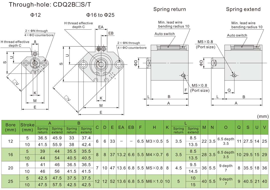 pneumatic air pistons cylinder