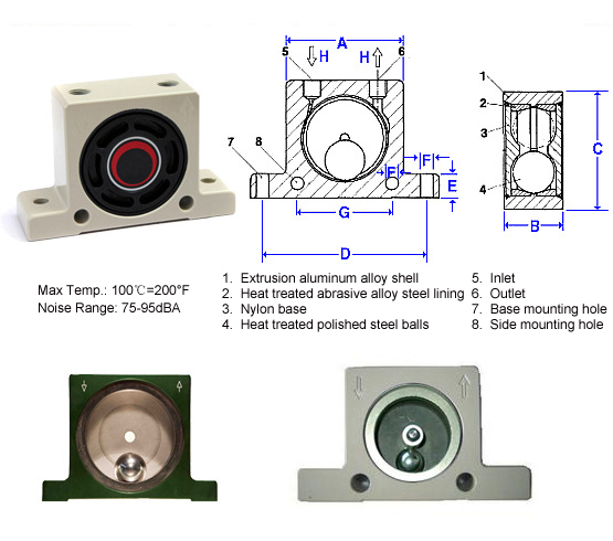 pneumatic ball vibrator