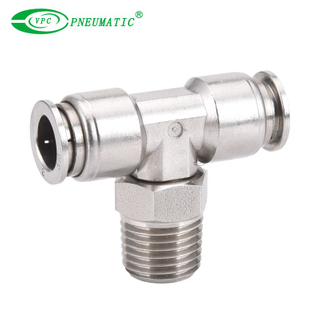 SSPB Stainless Steel Male Thread Pneumatic Tee Fitting