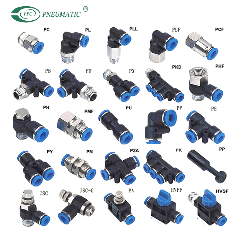 PC 1/4 bsp pneumatic cylinder accessories fittings one touch push in tube air connector