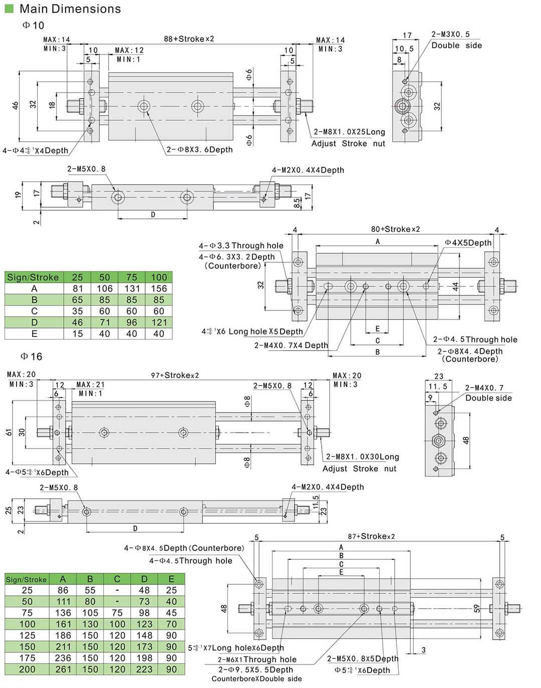 pneumatic slide cylinder