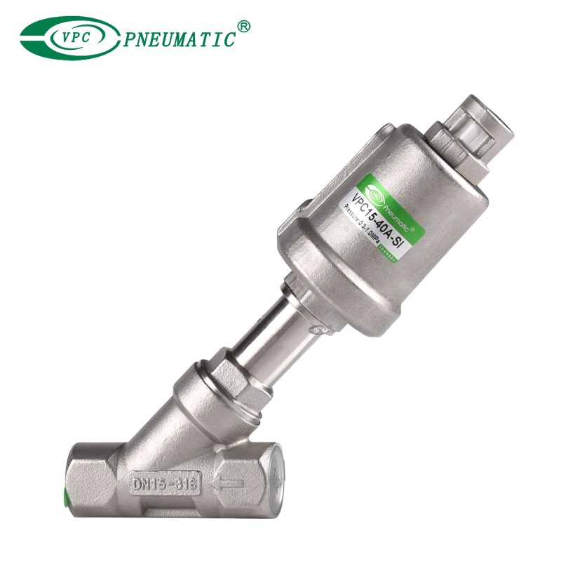 pneumatic angle seat valve