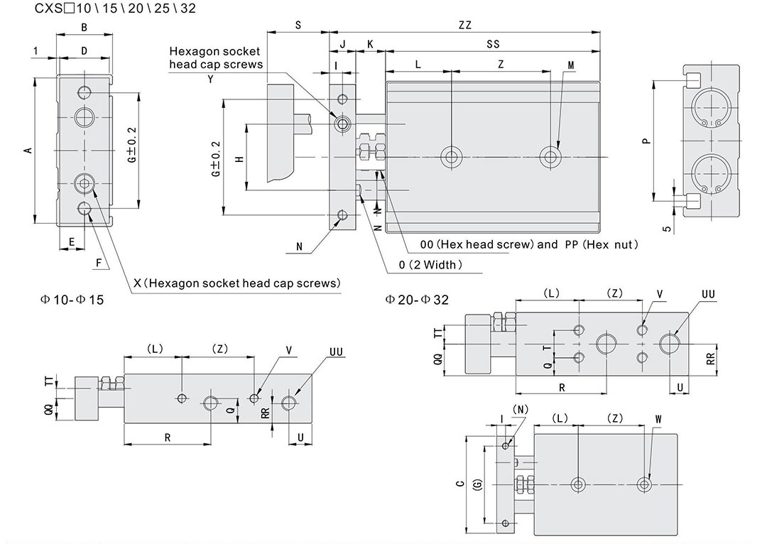 twin rod pneumatic cylinder