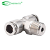 SSPB Stainless Steel Male Thread Pneumatic Tee Fitting
