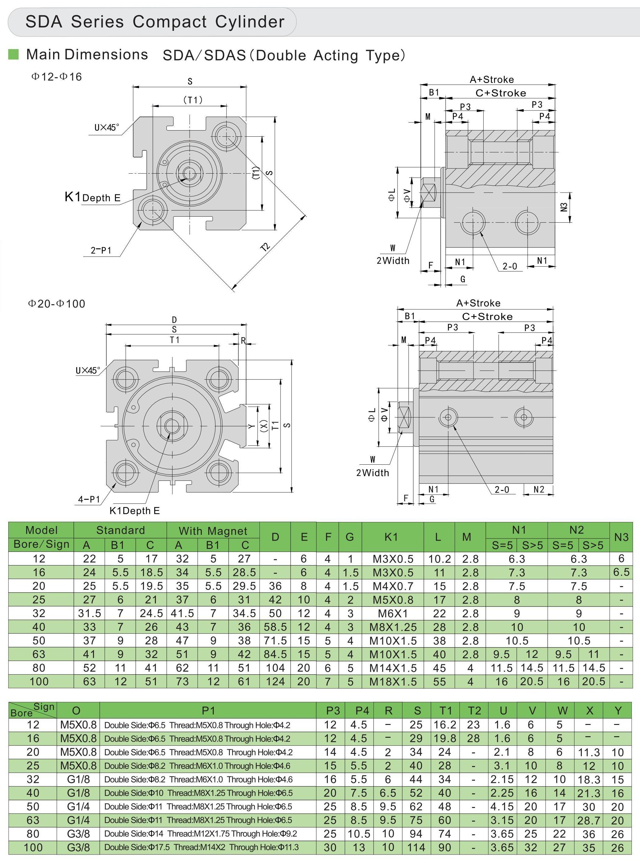 sda pneumatic cylinder