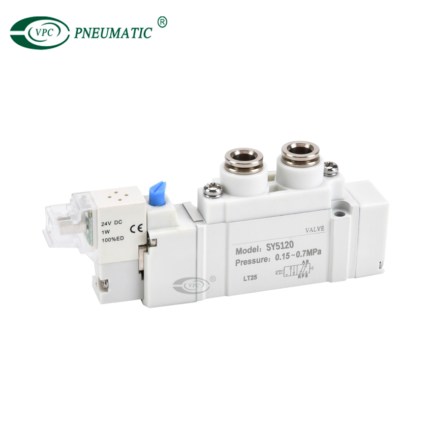 SY5000 Series 5 Port Single Solenoid Valve Built-in Cannula Type