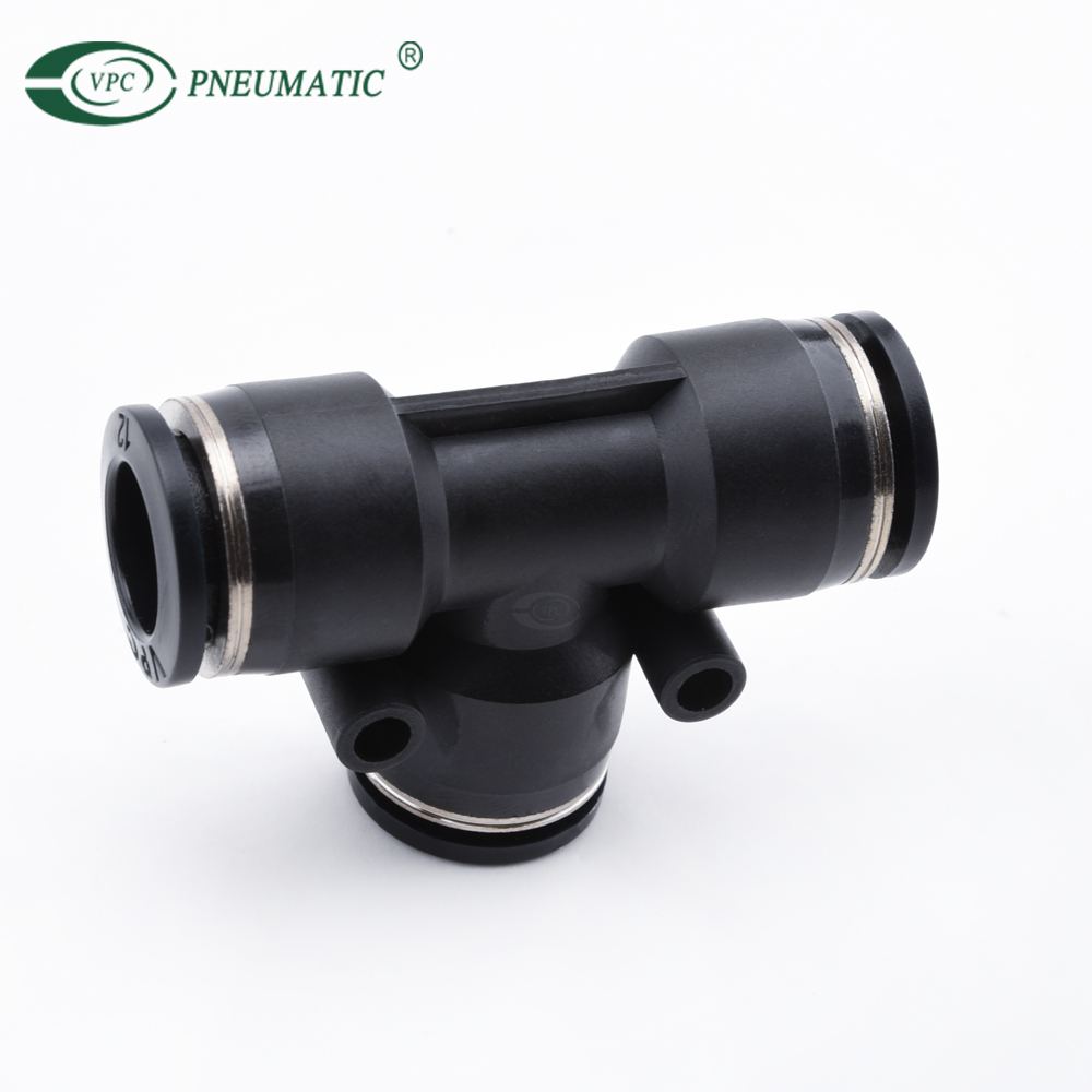 PE Tee Union 6mm 8mm 10mm 12mm 14mm 16mm Plastic Pneumatic One Touch In Fitting