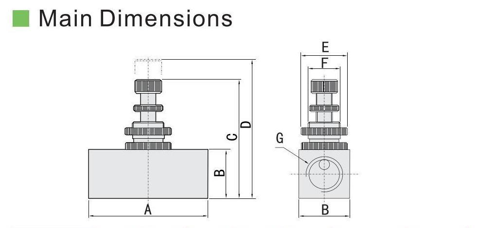 pneumatic flow control valve dimensions