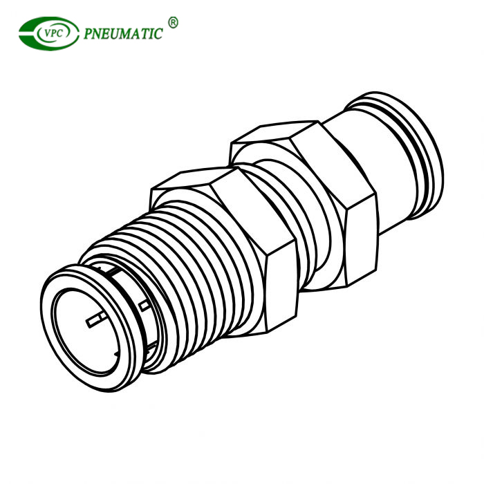 Pneumatic Parts PM 8mm Air Connector Quick Connect 1/4" Tube Brass Plastic Bulkhead Fittings