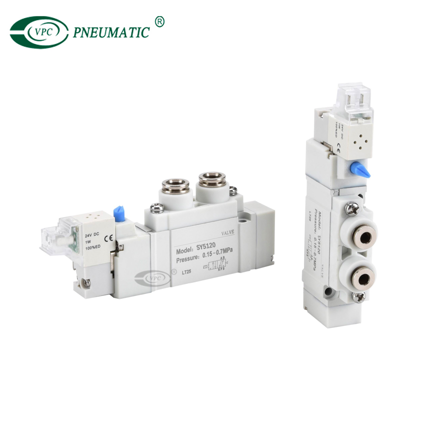 SY5000 Series 5 Port Single Solenoid Valve Built-in Cannula Type