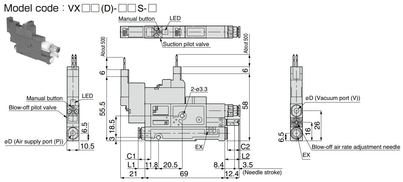 vacuum generator main dimension-3