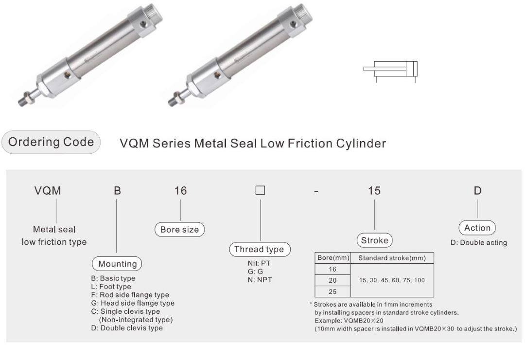 low friction pneumatic cylinder