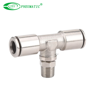 VB Series High Pressure Brass Fitting, T Type, Male Thread, 870 Psi