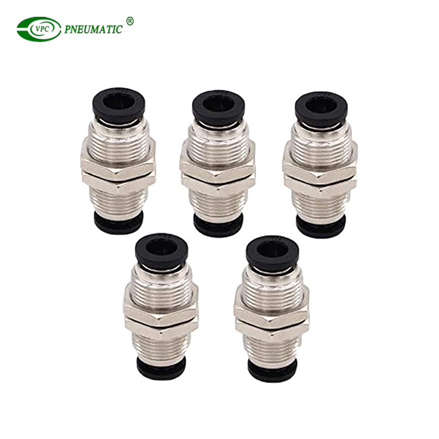 Pneumatic Parts PM 8mm Air Connector Quick Connect 1/4" Tube Brass Plastic Bulkhead Fittings