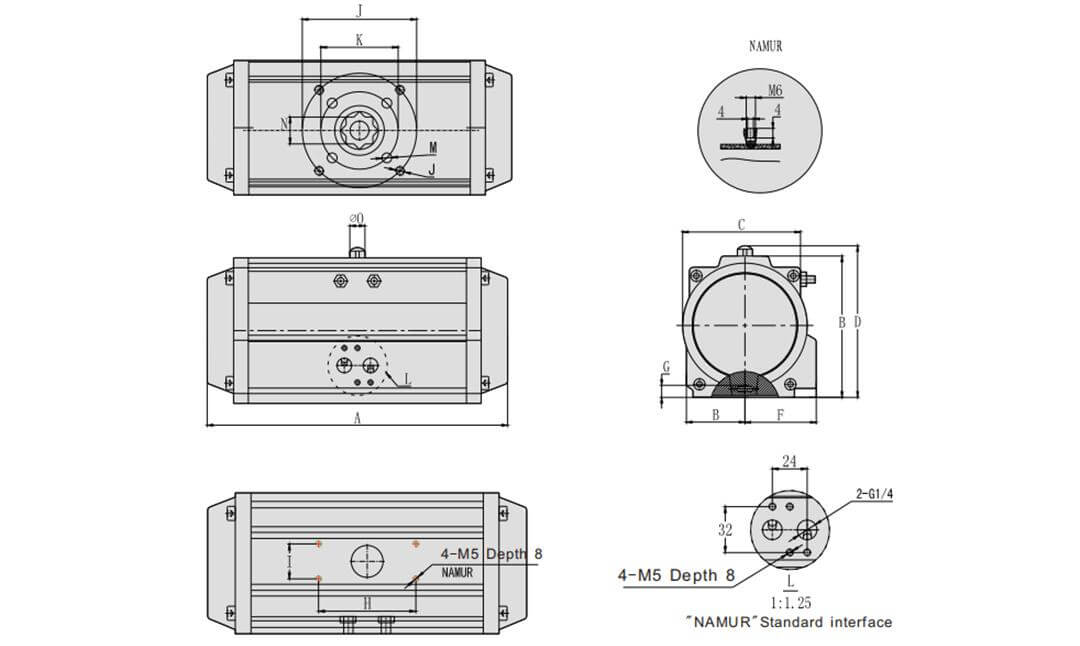 double acting pneumatic actuator