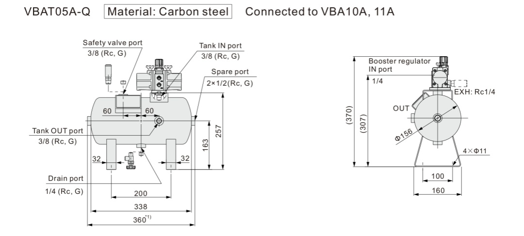 VBAT05A-Q Dimensions