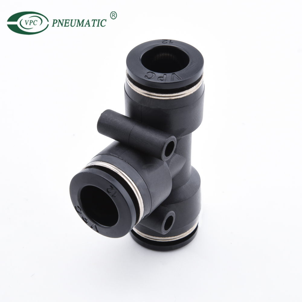 Plastic Tee Shape Union Air Connector VPE 4mm to 16mm Quick Connect Hose Pneumatic Fitting